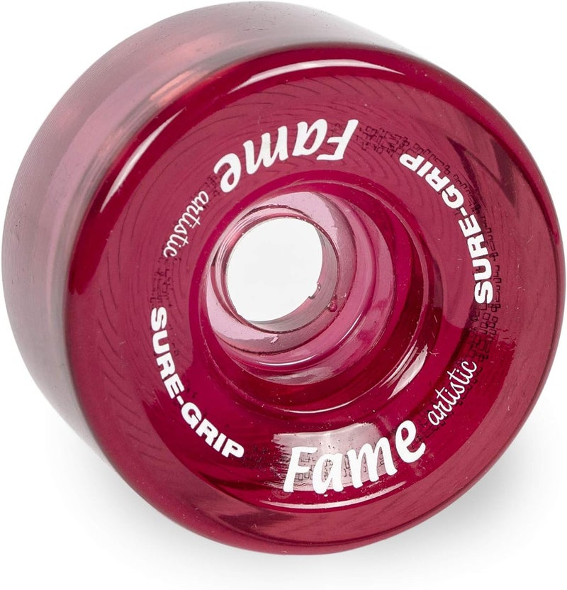 Fame Artistic Indoor Wheels - Made of Urethane Material - 97A Durometer & 57mm Diameter - High Performance Skating Wheels - Comes in Set of 8 with Diverse Color Options - Clear Pink